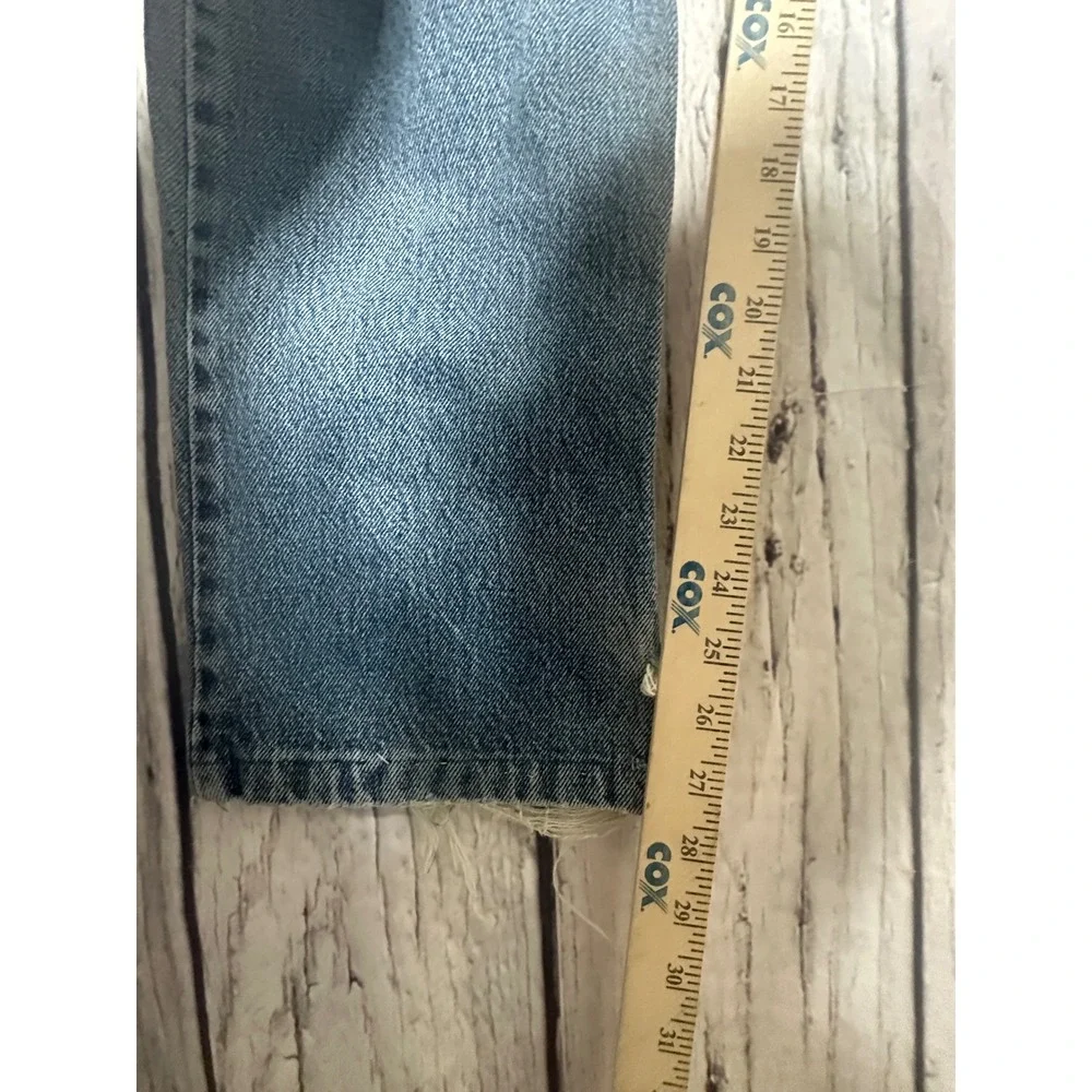 Levis 505 Regular Fit Distressed Jeans Mens 32x32 Light Wash Blue Grunge VTG Y2K